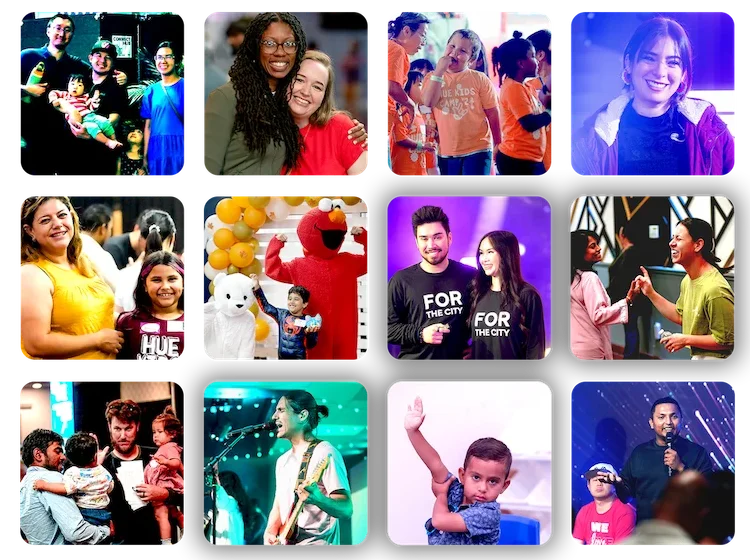 People and families celebrating Easter at Hue Church in Santa Clara, Bay Area